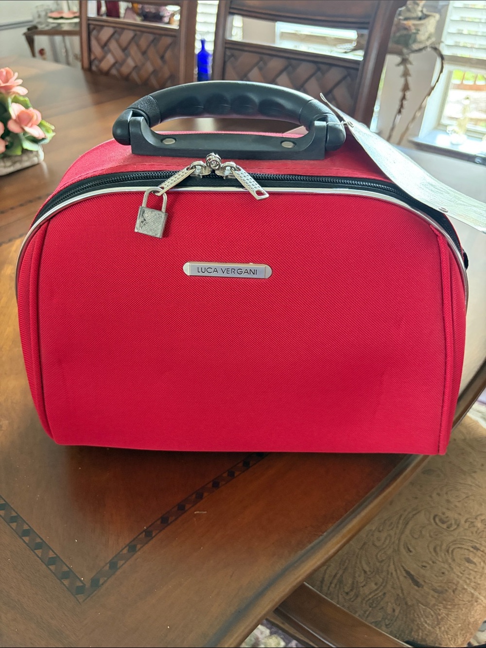 NWT- Red Cosmetic Train Case